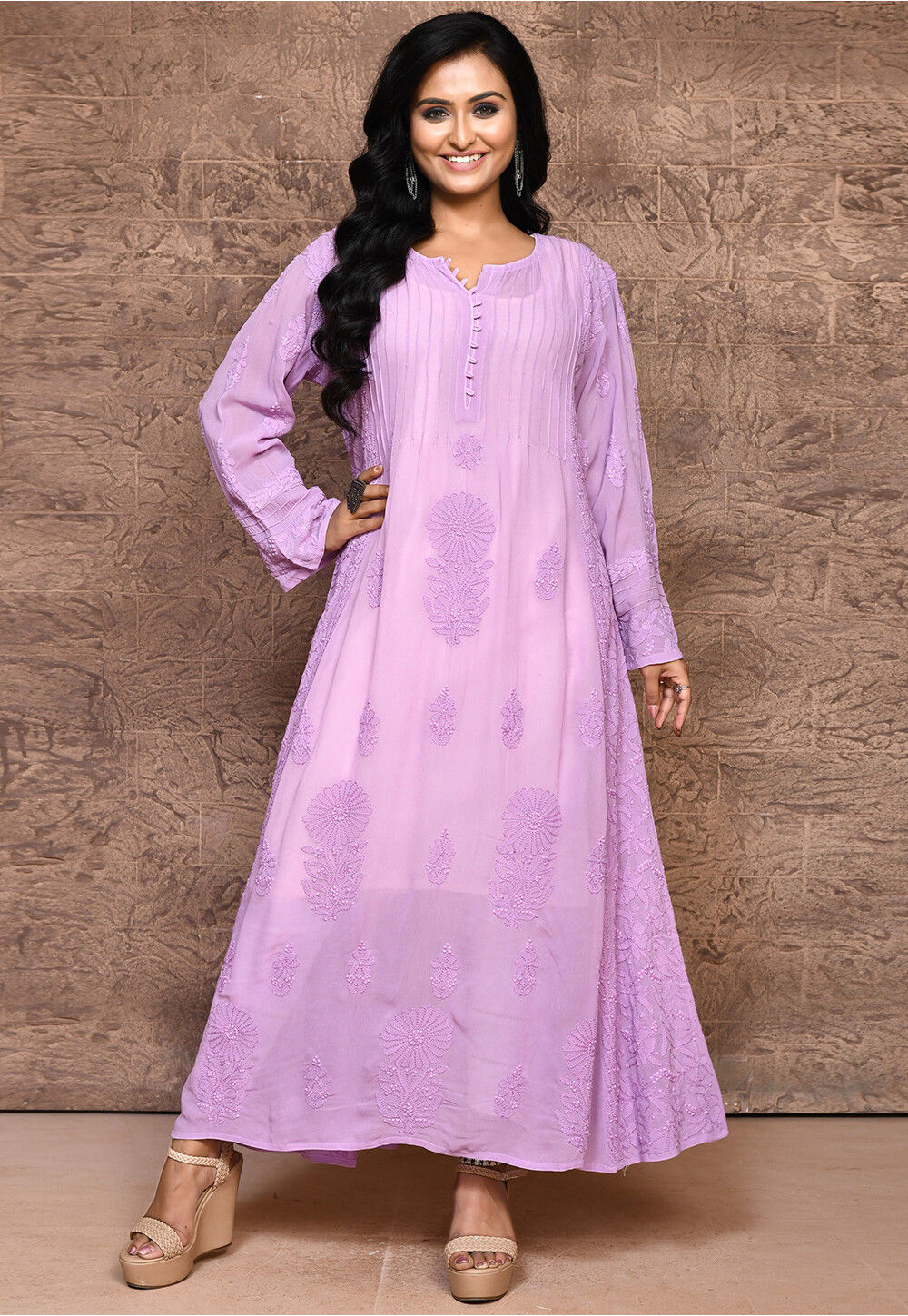 Casual Purple and Violet color Rayon fabric Kurti : 1891299