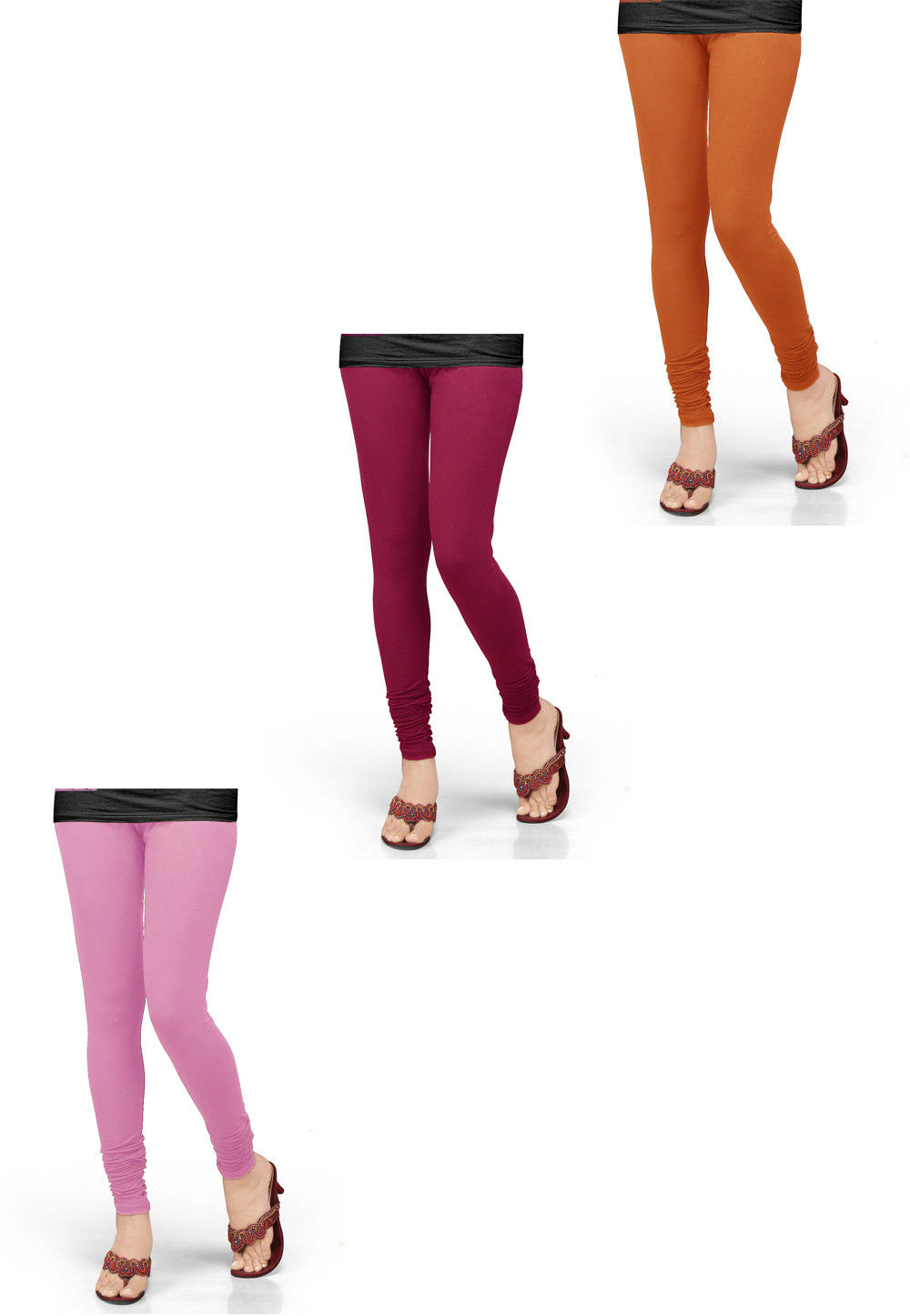 Buy Fablab Cotton Lycra Churidar Leggings(FLCLCOMBO2PDG,Pink, Dark  Green,Free Size) Combo Pack of 2 at Amazon.in
