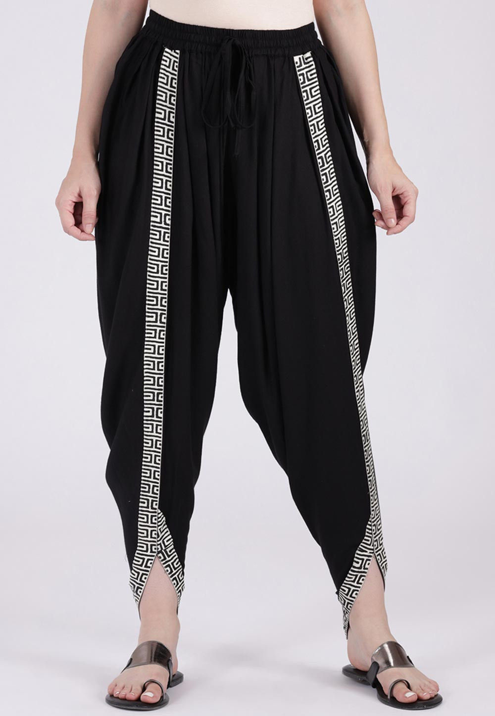 Black Solid Dhoti Pant - Buy Black Solid Dhoti Pant online in India