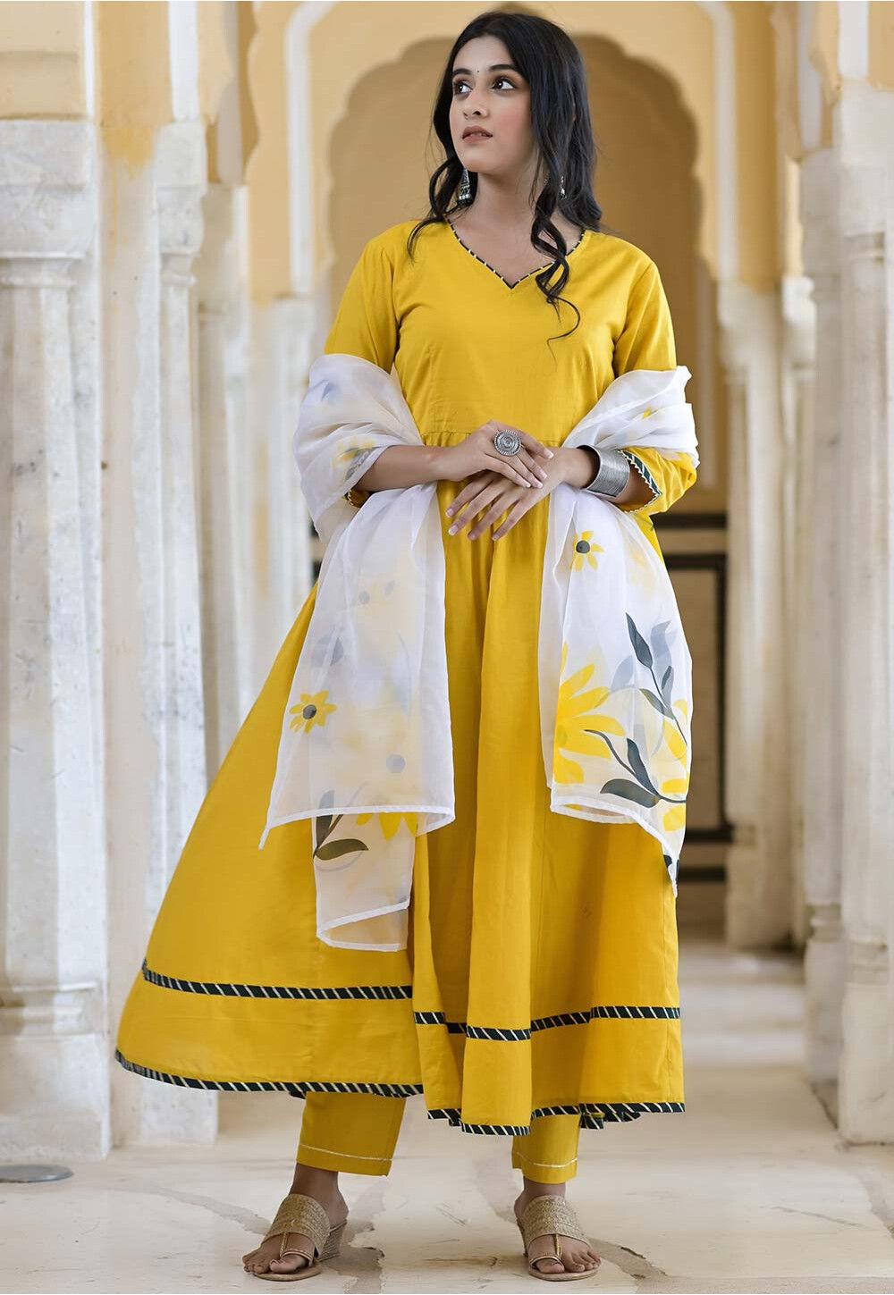 Mustard Color Party wear Designer Indo Western :: MY SHOPPY LADIES WEAR