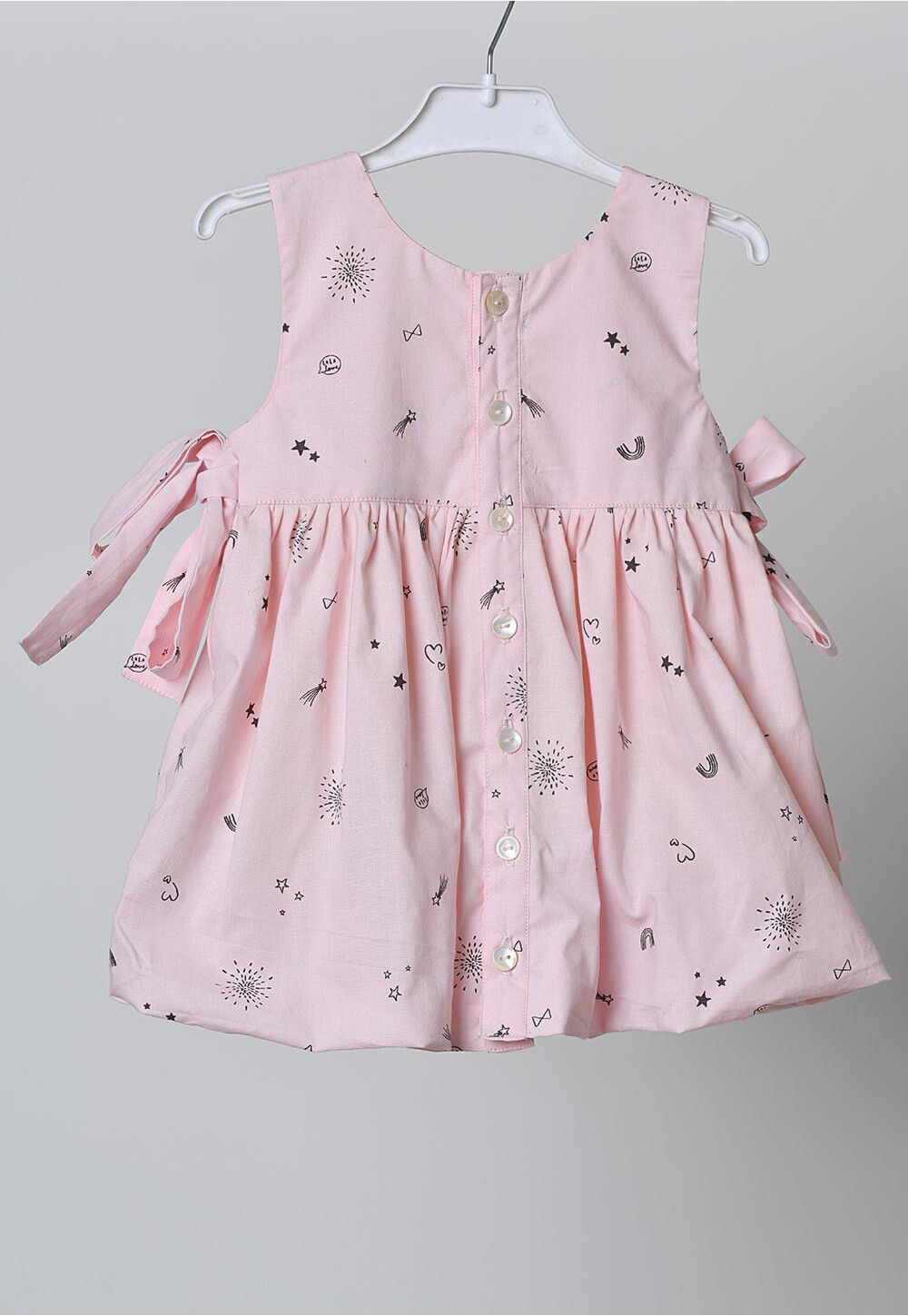 Cotton Stuff Dress For Baby Girl In Pink Color main image 1