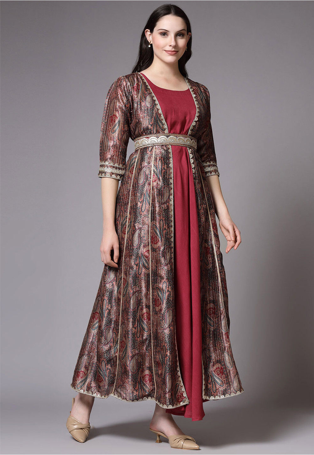 Dress with silk jacket