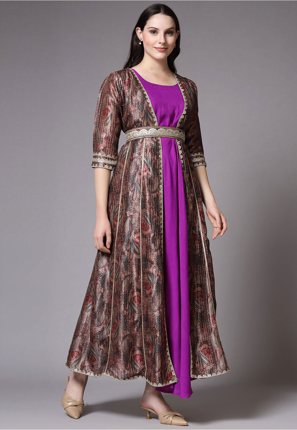 Maroon dress with jacket clearance