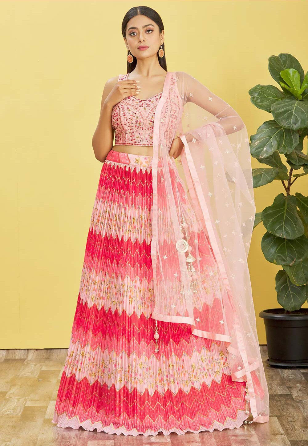 Onion pink embroidered lehenga set – Label Dee