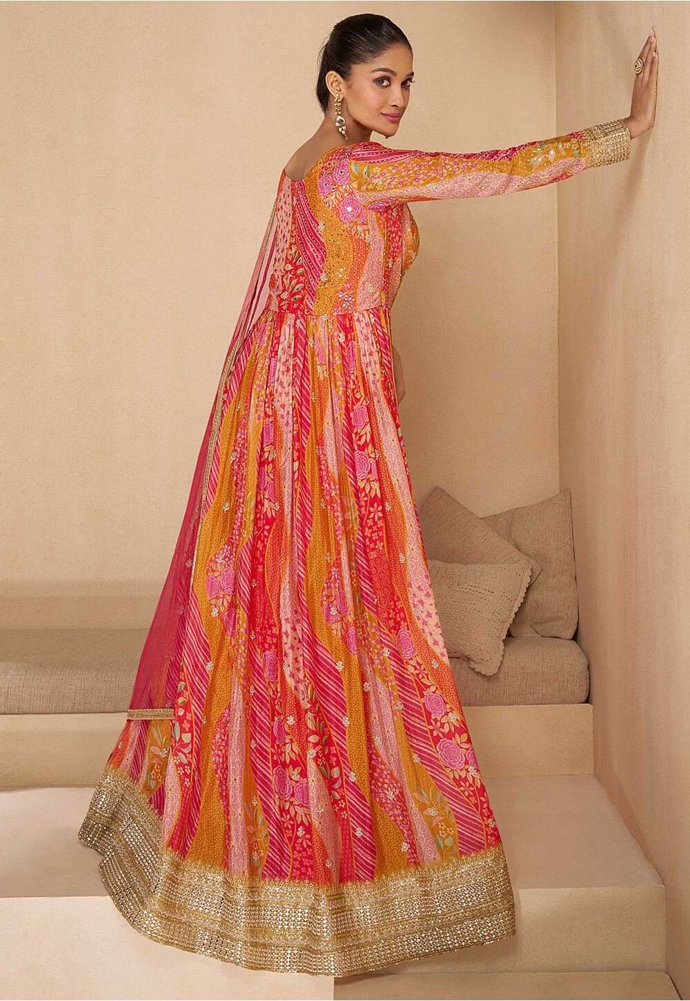 Noorwave Printed Georgette Abaya