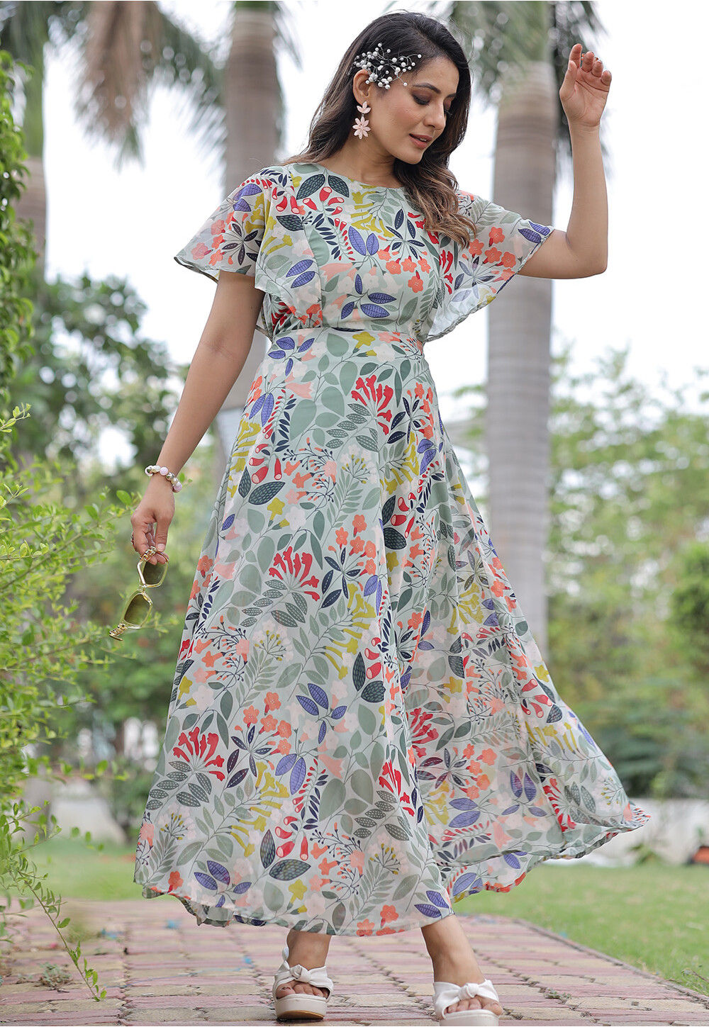 Dusty green maxi dress cheap