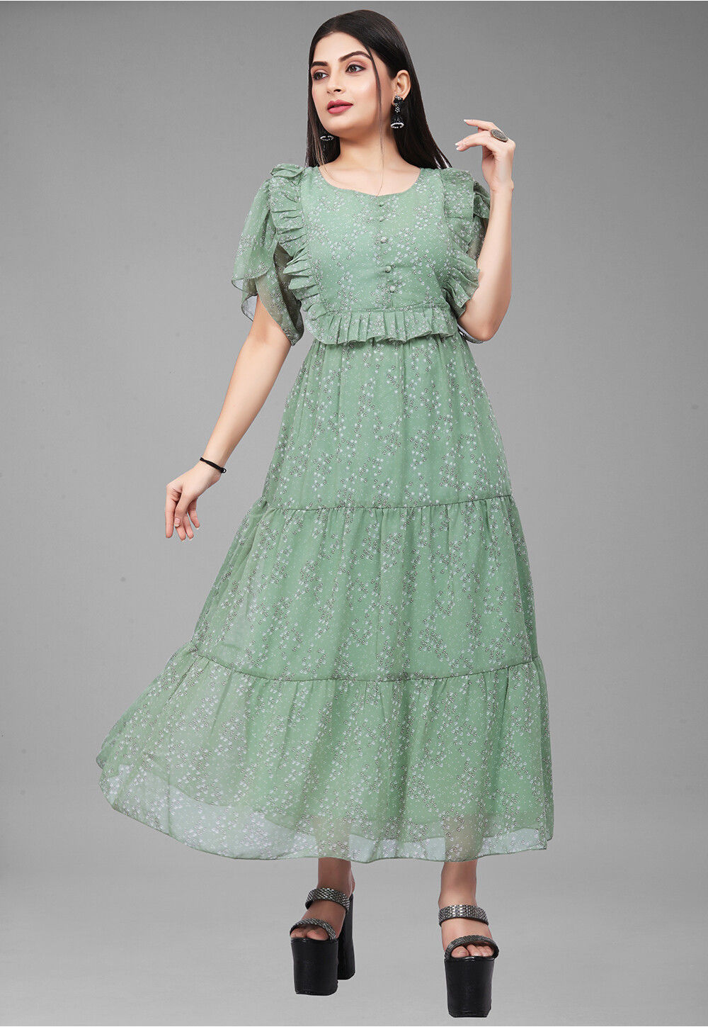 slim fit dress slacks Baltic Born Womens Katherine Maxi Dress | Dusty Green Floral