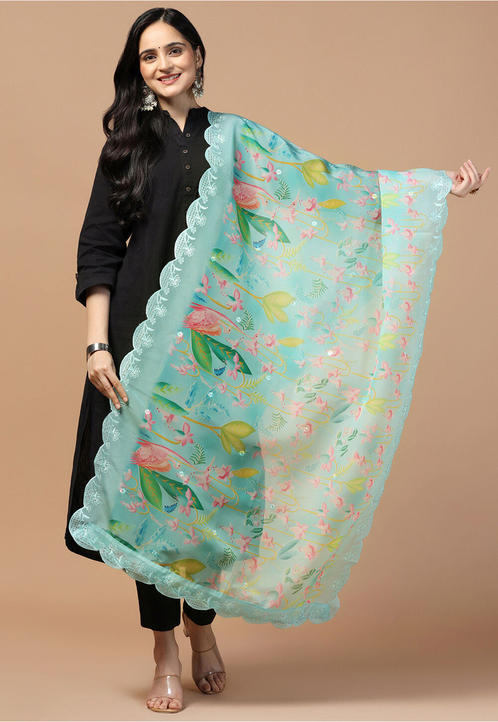 Dyeable Exotic Scalloped Dupatta