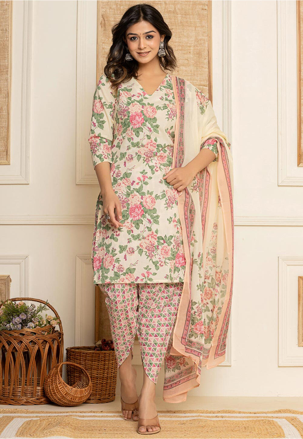 Cream punjabi suit cheap