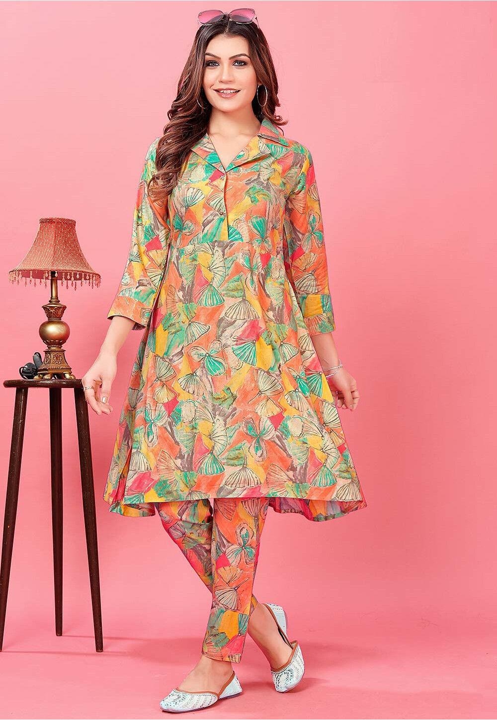 Women Digital Printed Black Rayon Co-ords Set