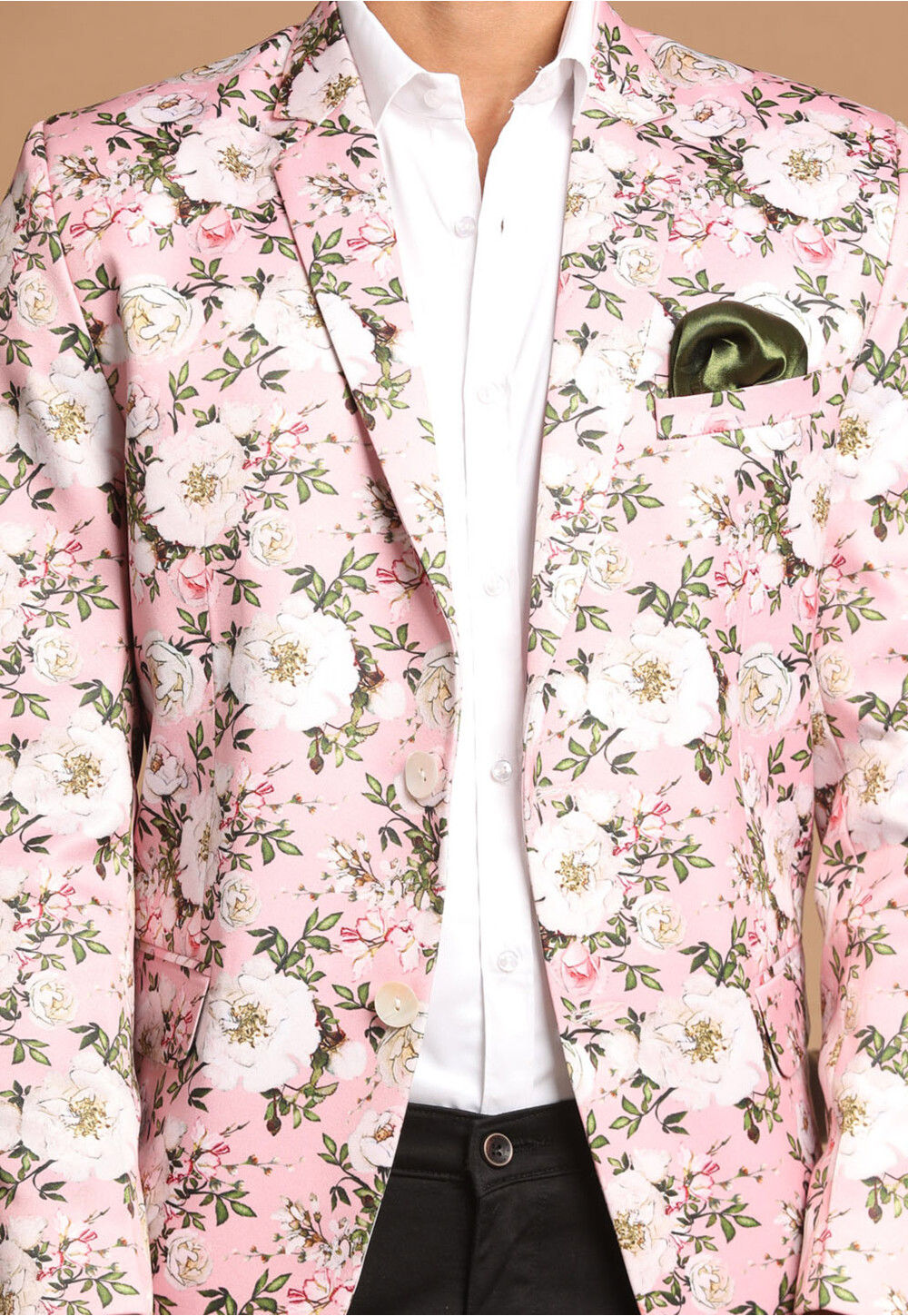 Pink printed blazer main image 0