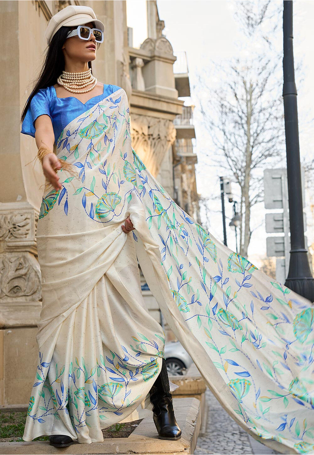 Digital Printed Art Crepe Saree