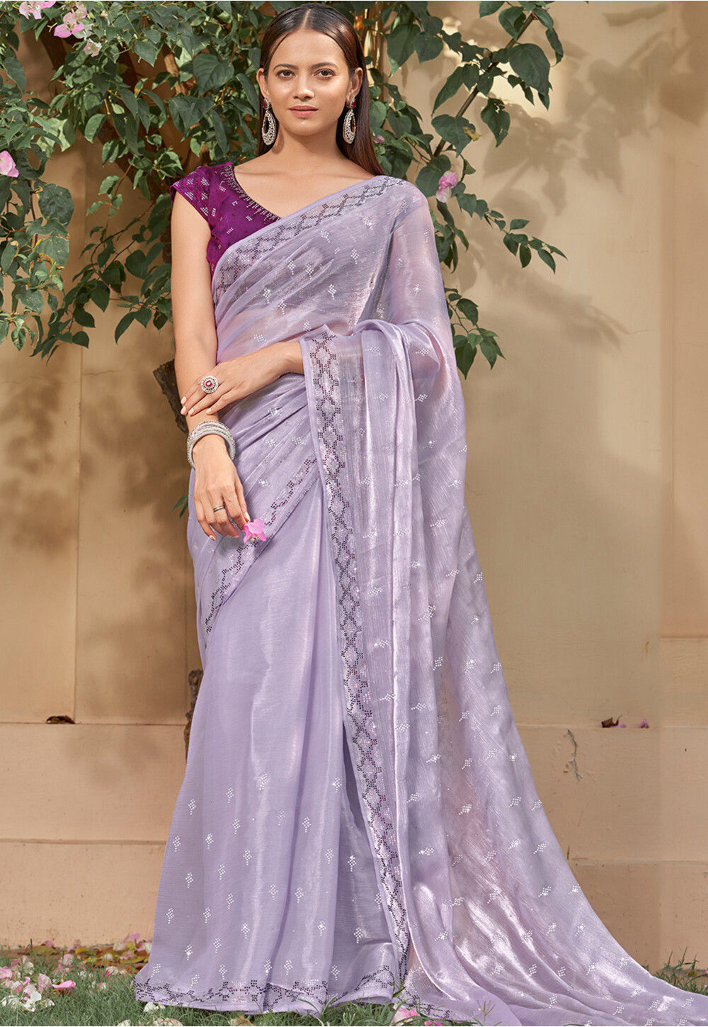 Buy Embellished Art Silk Saree in Light Purple Online : SPF8912 - Utsav ...