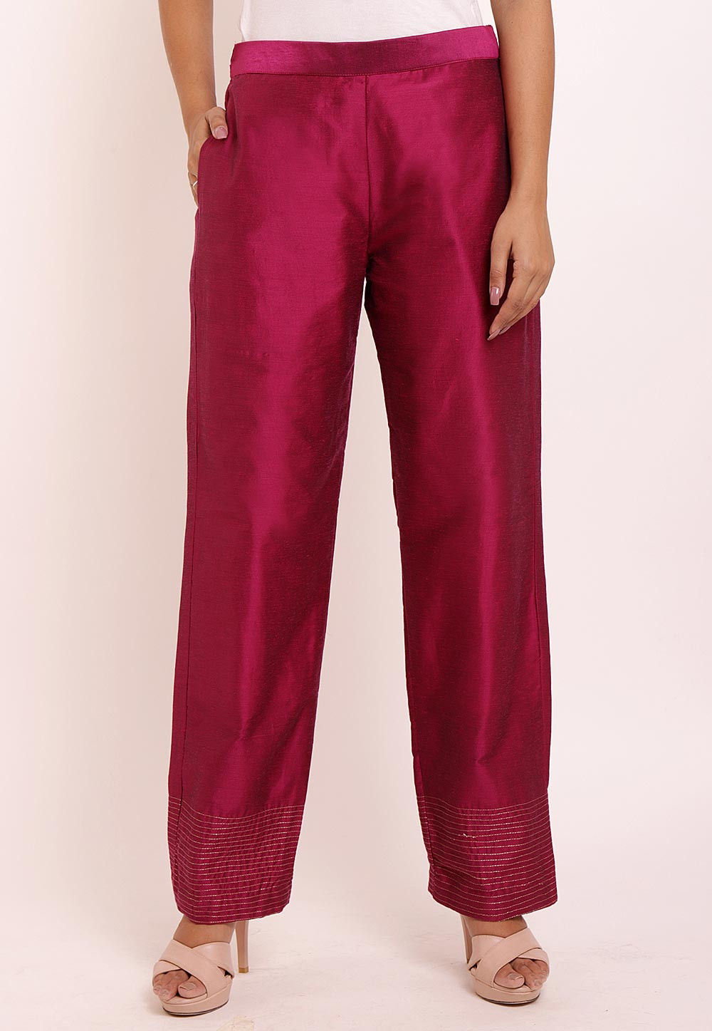 Buy Raw Silk Material Cigarette Pants Trousers Online in India - Etsy