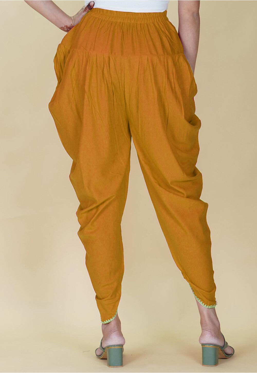 Tumeric Pant Buy Embellished Rayon Tulip Pant in Mustard Online : BSY239 - Utsav Fashion