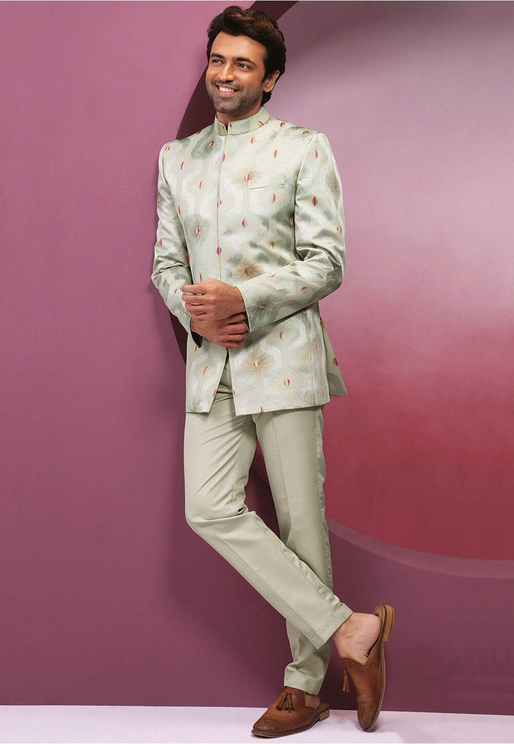 Green Suit Pastel Color Dress For Men Rent Dark Green Piece Suit - Main Image