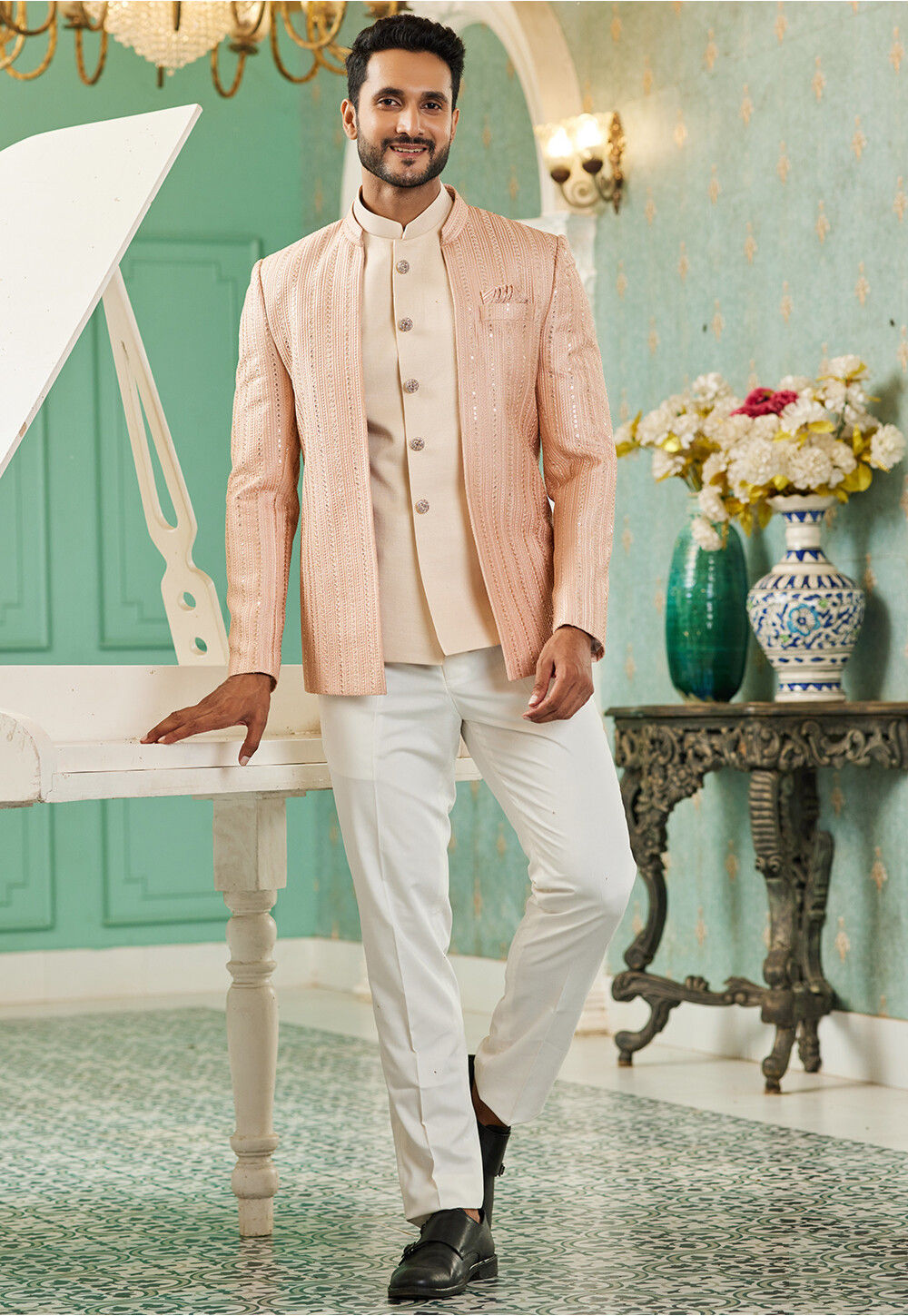 Indian Ethnic Stylish Jodhpuri Suit for Man Mandarin Suit for Men Jodhpuri  Blazer for Wedding, Bandhgala Suit for Men Ethnic Wear - Etsy