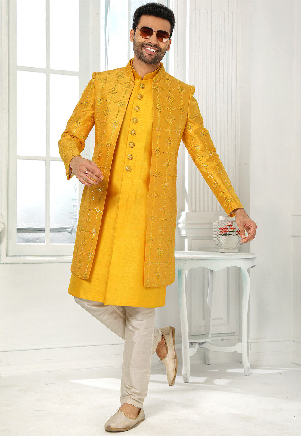 Size 38 Designer Yellow Modi Nehru Jacket for Men Waist Coat Jacket for Kurta  Nehru Jackets Wedding Kurta Kaash Jackets - Etsy