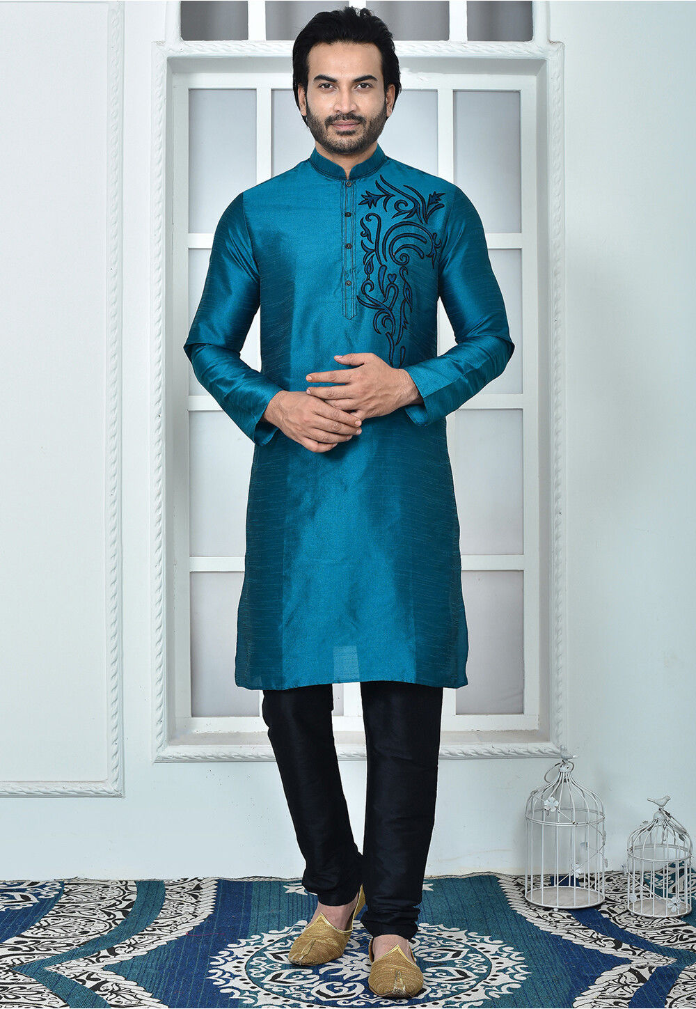 Peacock colour kurta clearance pajama