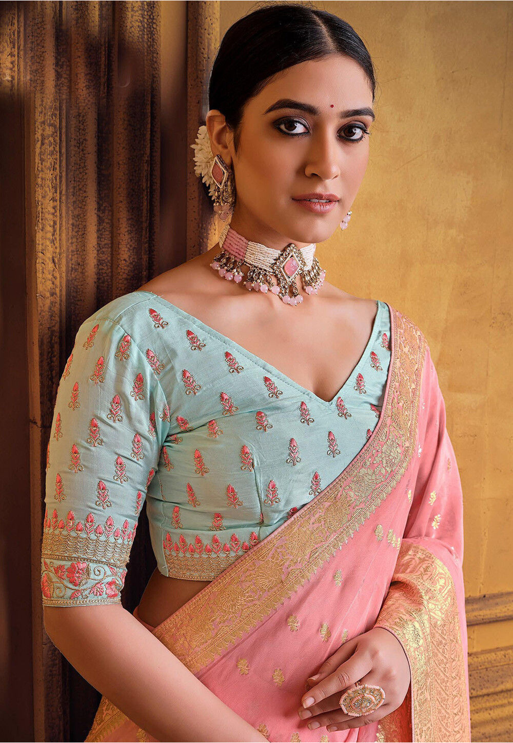 Embroidered Art Silk Saree In Pink SSEA304 embroidered-art-silk-saree-in-pink-ssea304