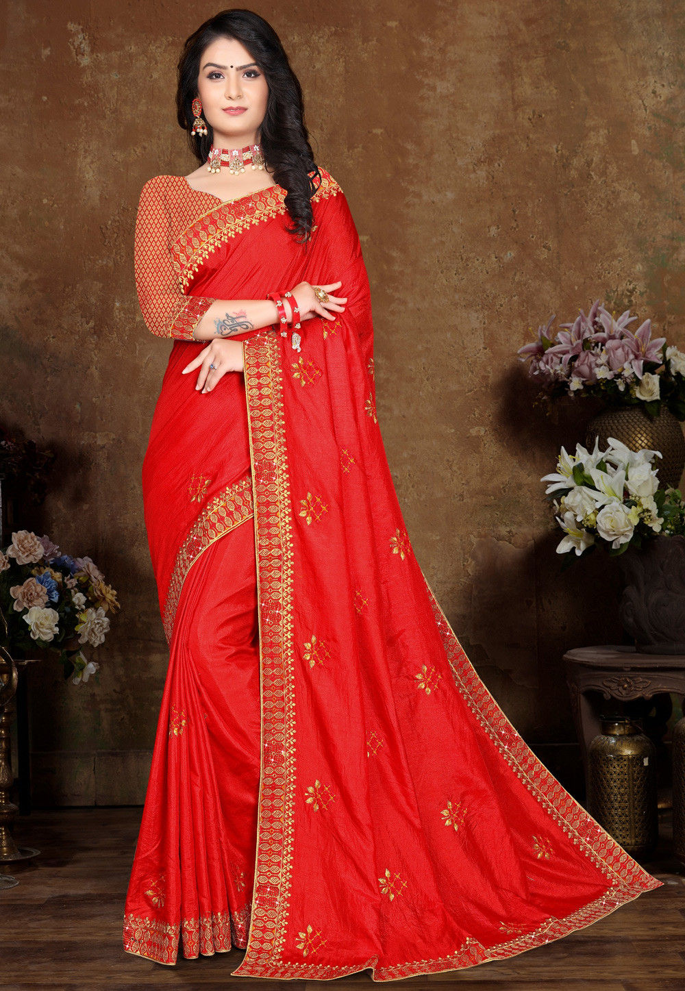 36 XS S NEW NWT UTSAV INDIA INDIAN GOLD PINK FLOWER SILK SARI SAREE DRESS |  eBay