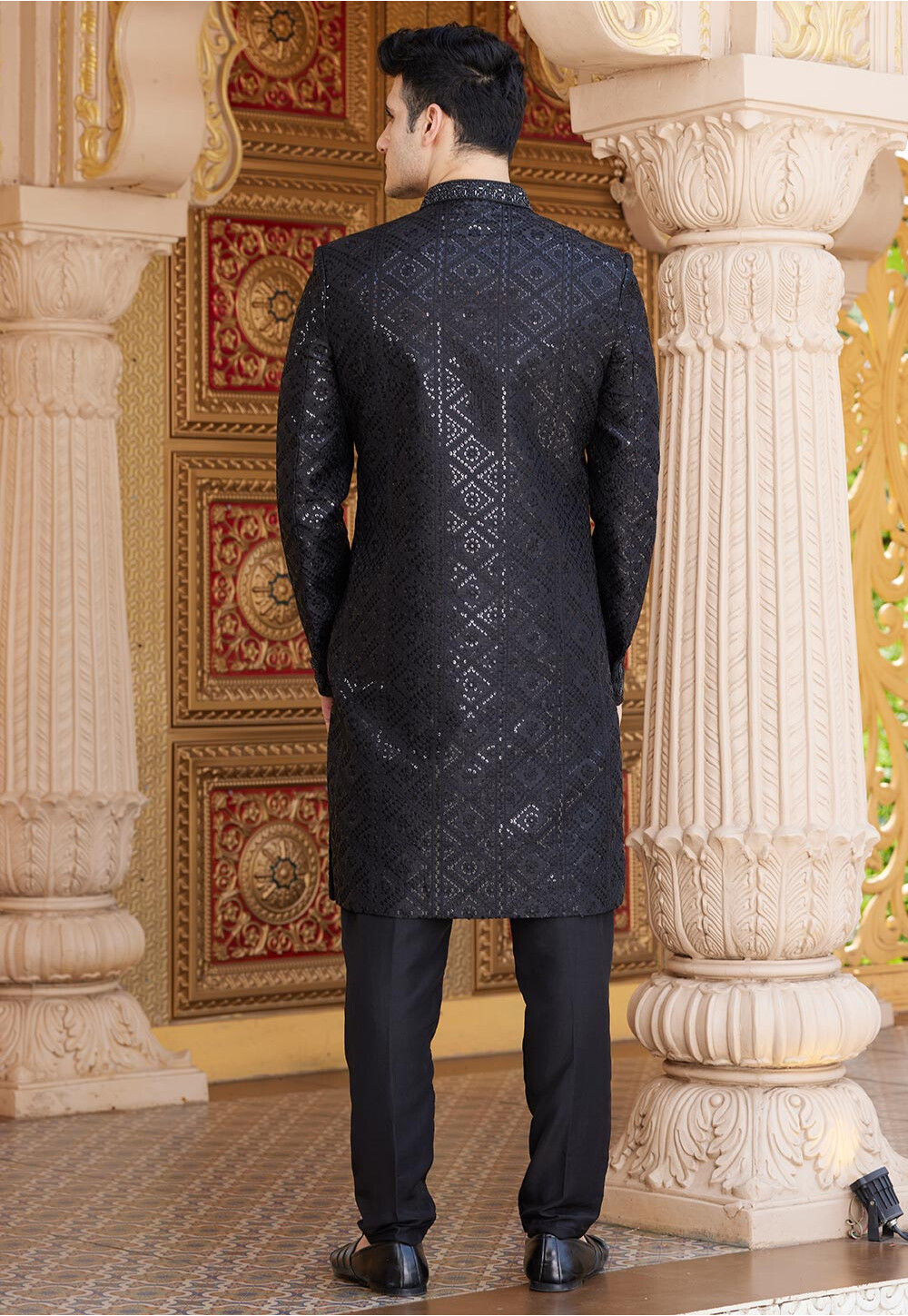 Men's Embroidered Art Silk Sherwani Suit main image 1
