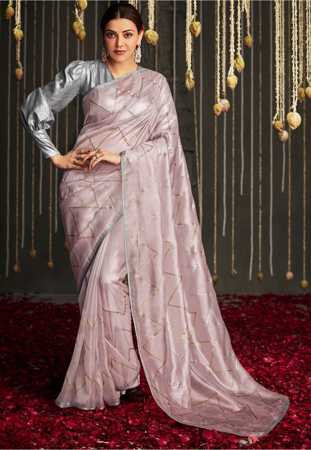 Share more than 77 pink tissue saree