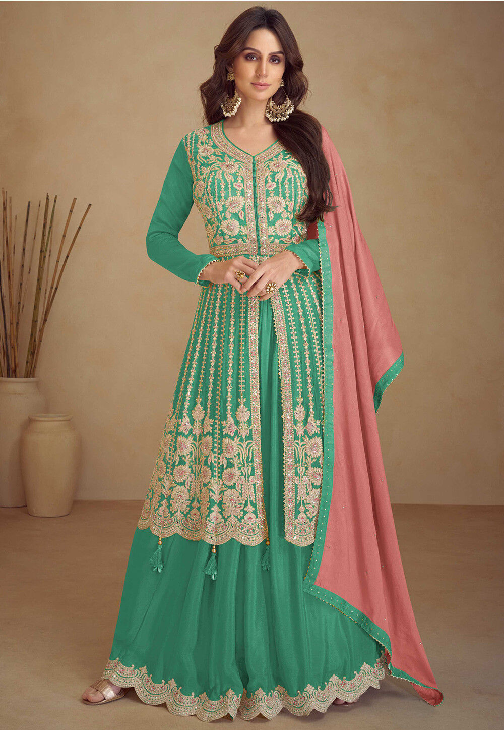 Buy Embroidered Chinon Silk Pakistani Suit in Sea Green Online : KCH13856 - Utsav Fashion Buy Embroidered Chinon Silk Pakistani Suit in Sea Green Online : KCH13856 - Utsav Fashion