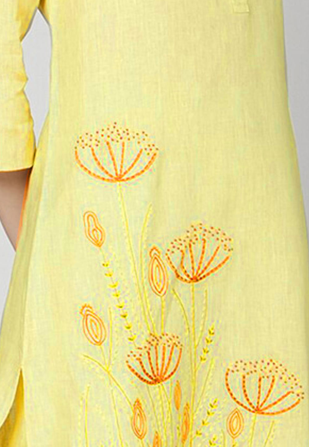 Cotton Linen Kurta with Patches Sets main image 0