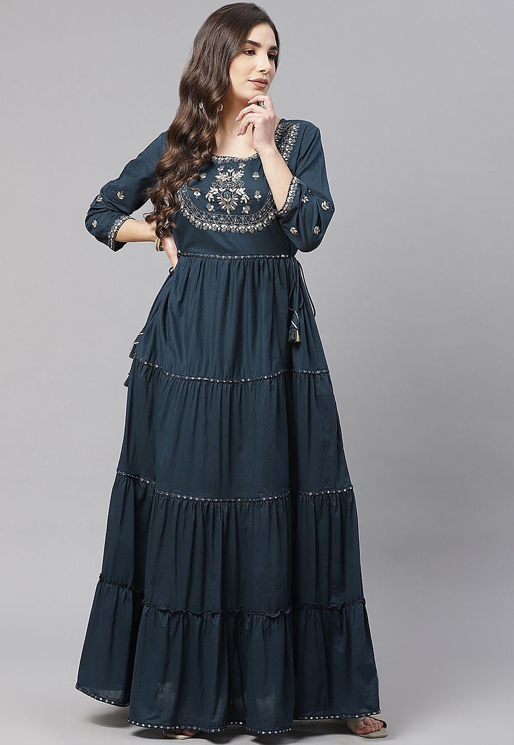 dark teal lace dress