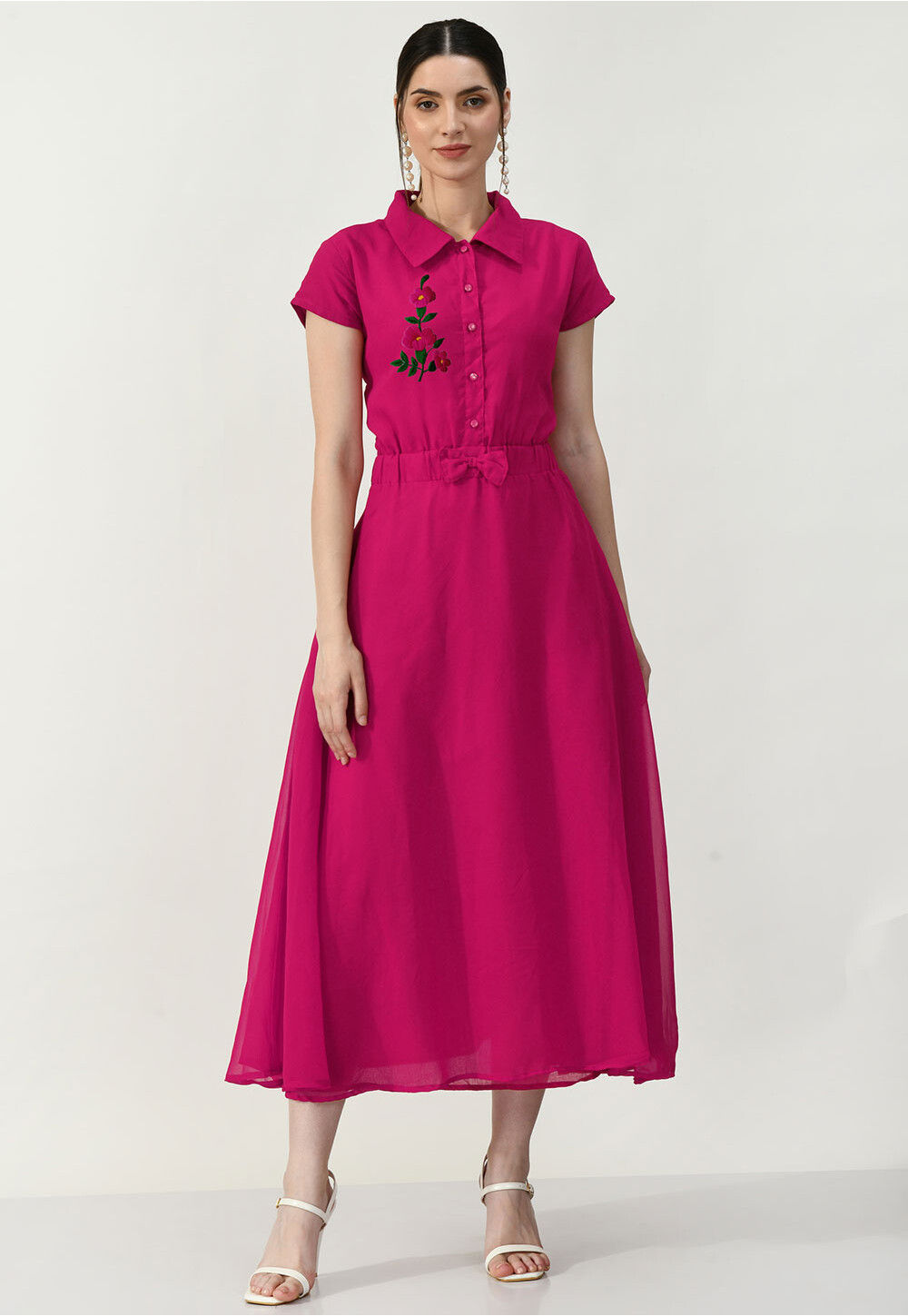 pink linen dress shirt Pink linen shirt main image 1