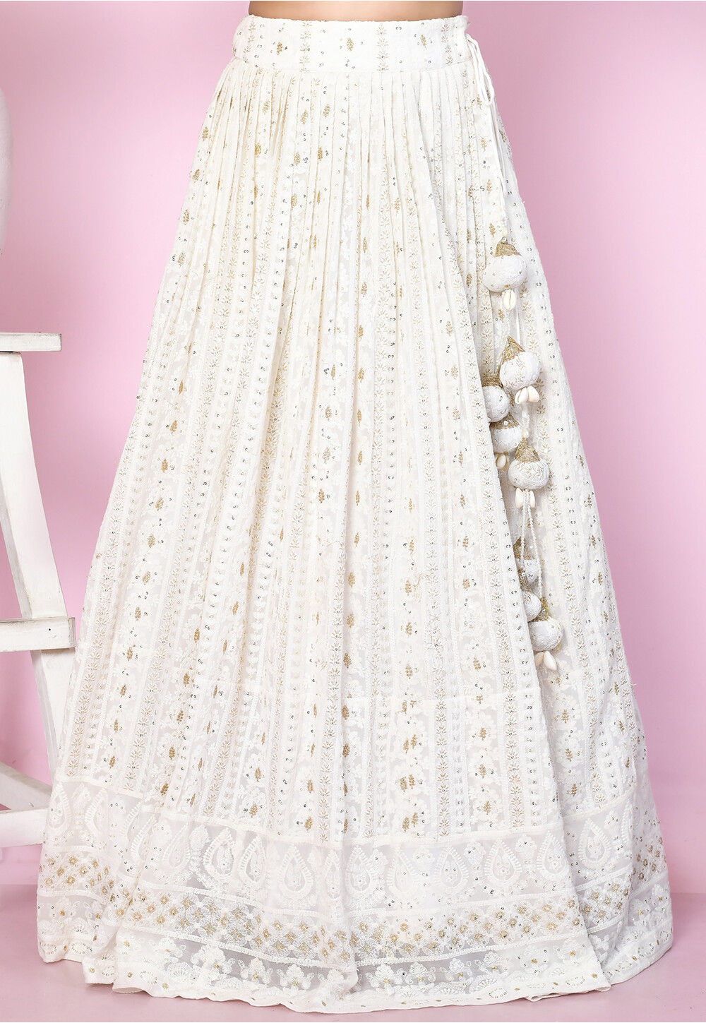 Georgette online embroidered skirt