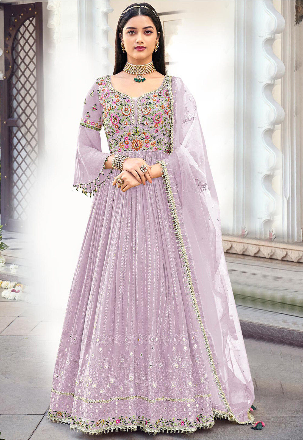Buy Embroidered Georgette Abaya Style Suit in Light Purple Online : KUF16201 - Utsav Fashion Buy Embroidered Georgette Abaya Style Suit in Light Purple Online : KUF16201 - Utsav Fashion