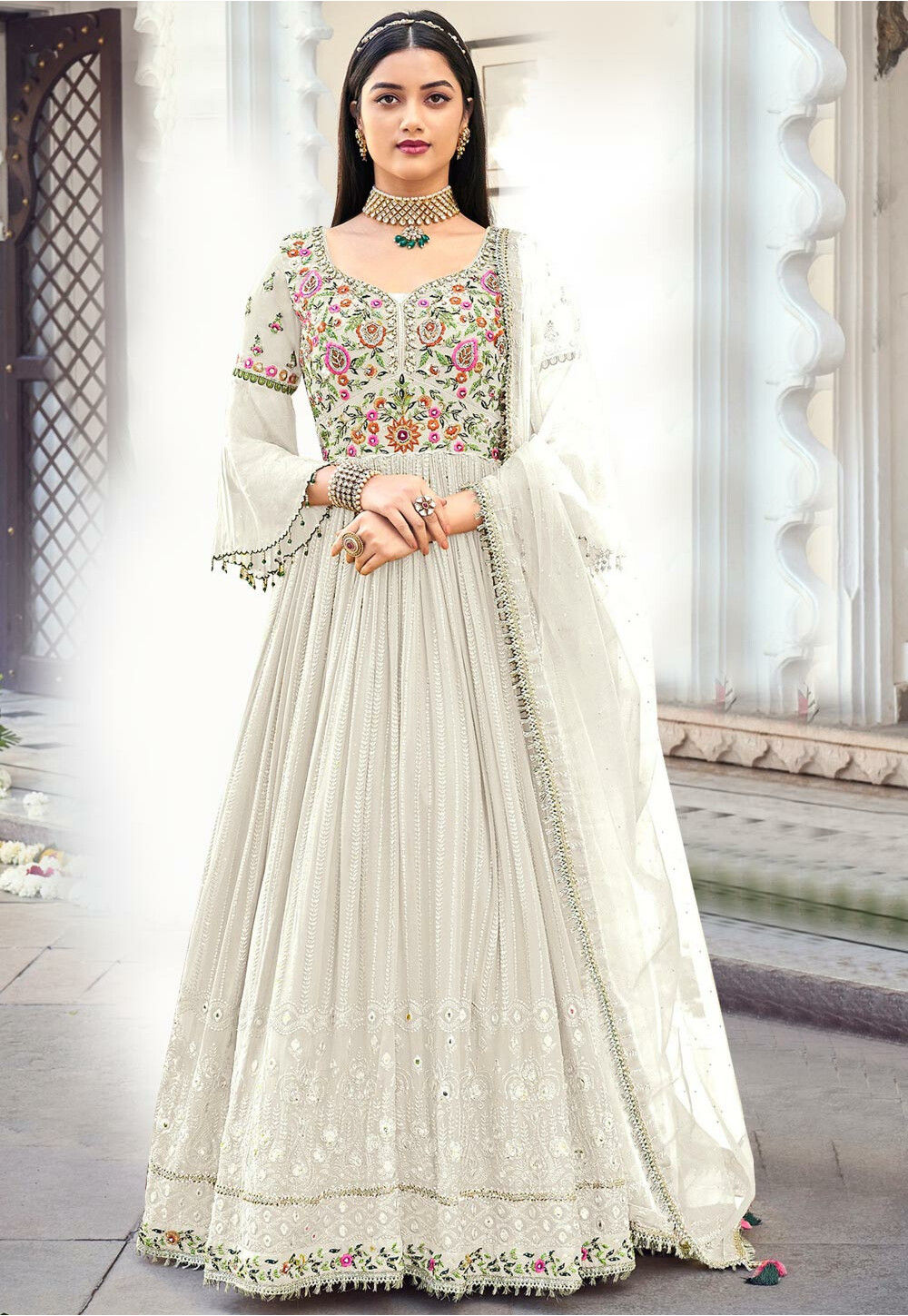 Raya by Bibayas Pret Embroidered Georgett 2 Piece Abaya Zayna