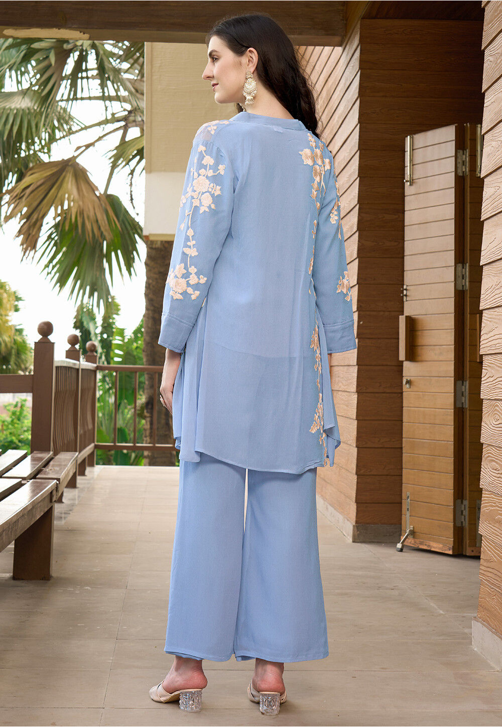 White Georgette Co-Ord Shirt & Trouser Set – SphereOutfit