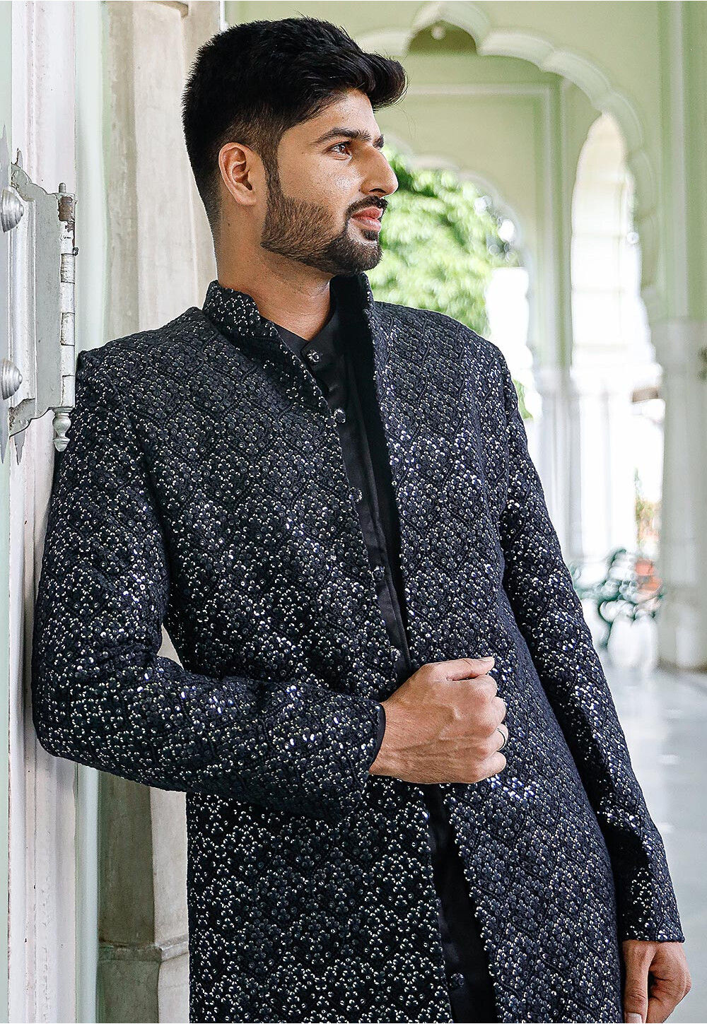 Buy Embroidered Jacket in Navy Blue Online MTE860 Utsav Fashion