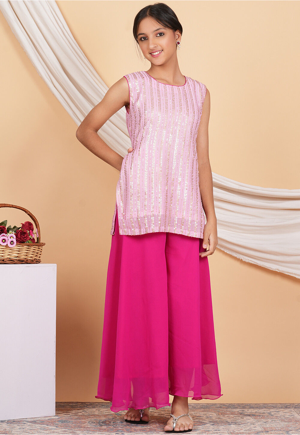 Buy Pink Georgette Printed Anarkali Suit at Rs. 9.99 online from Royal  Export Georgette Kurti : RE2559