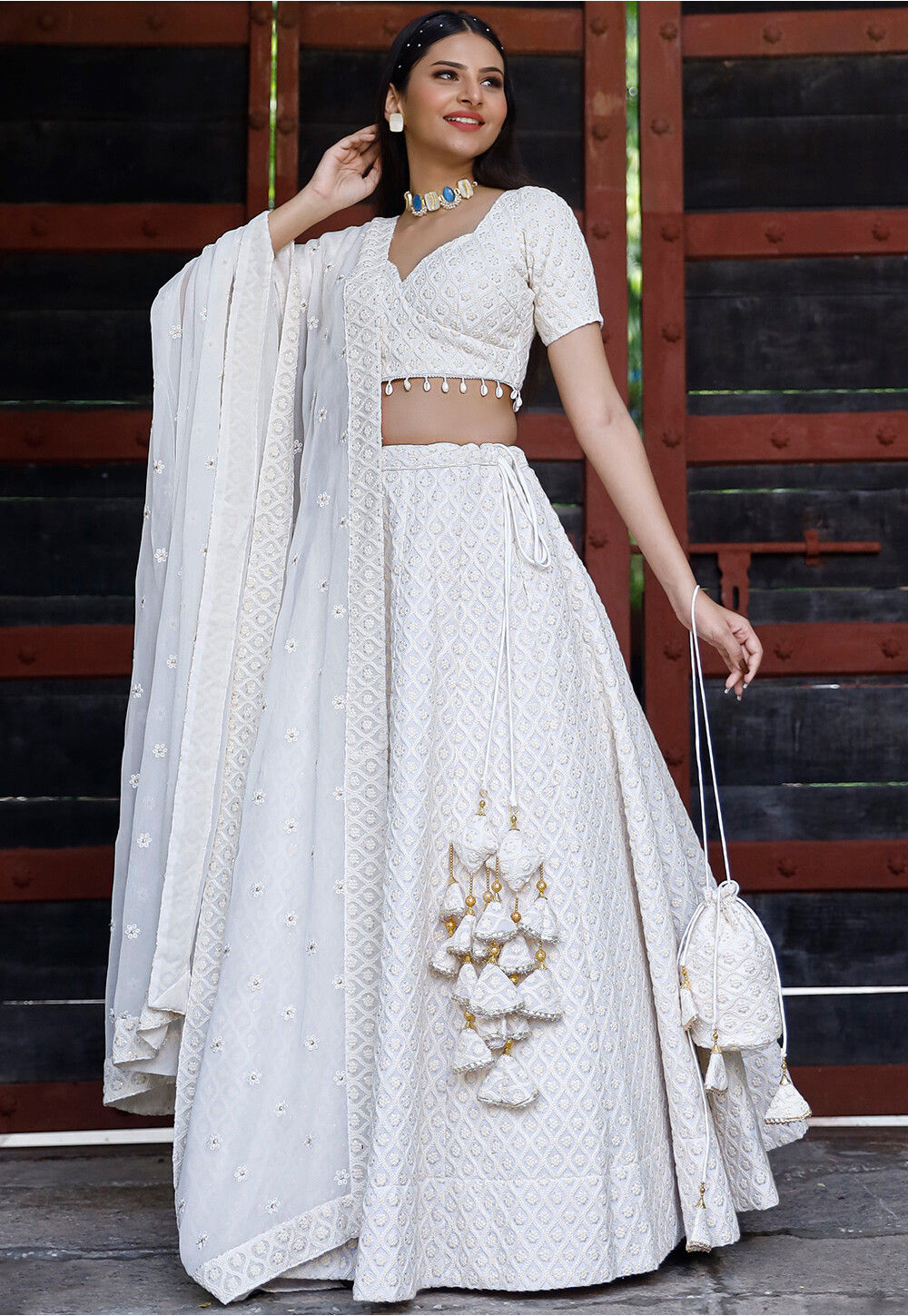Pure Georgette Lehenga with Floral Work | Floral lehenga, Latest bridal  lehenga, Diwali outfits