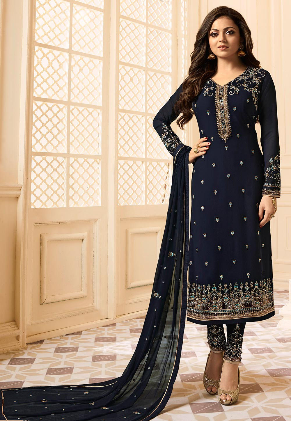 Embroidered Georgette Pakistani Suit in ...