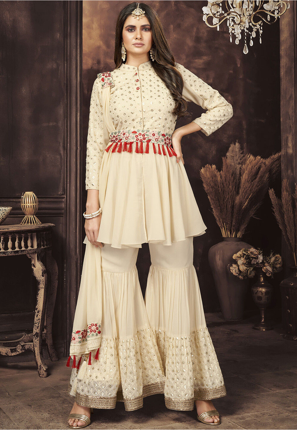 Latest sharara top suit design 2019