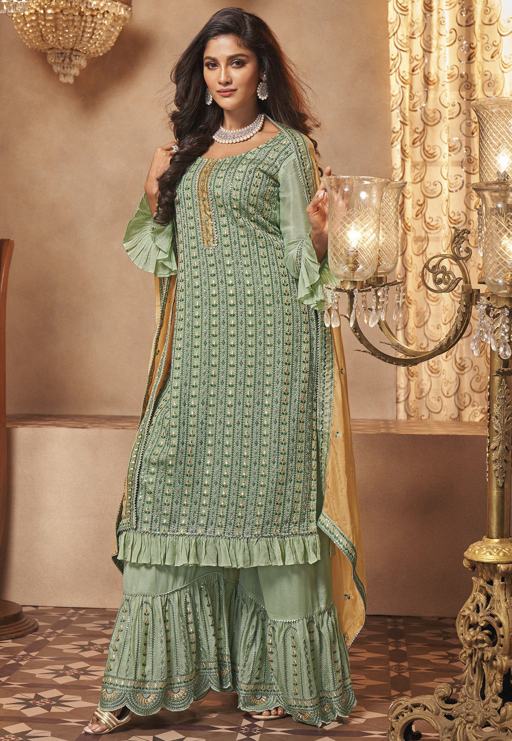 Pakistani chiffon embroidered suits outlet