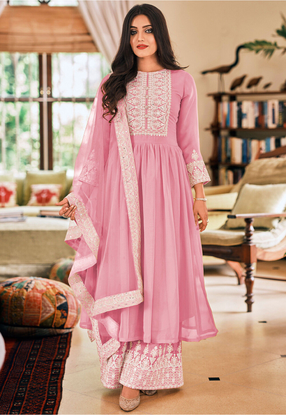 Ladies Stitched Shalwar Kameez 3 piece suit Gift for her embroidery work 