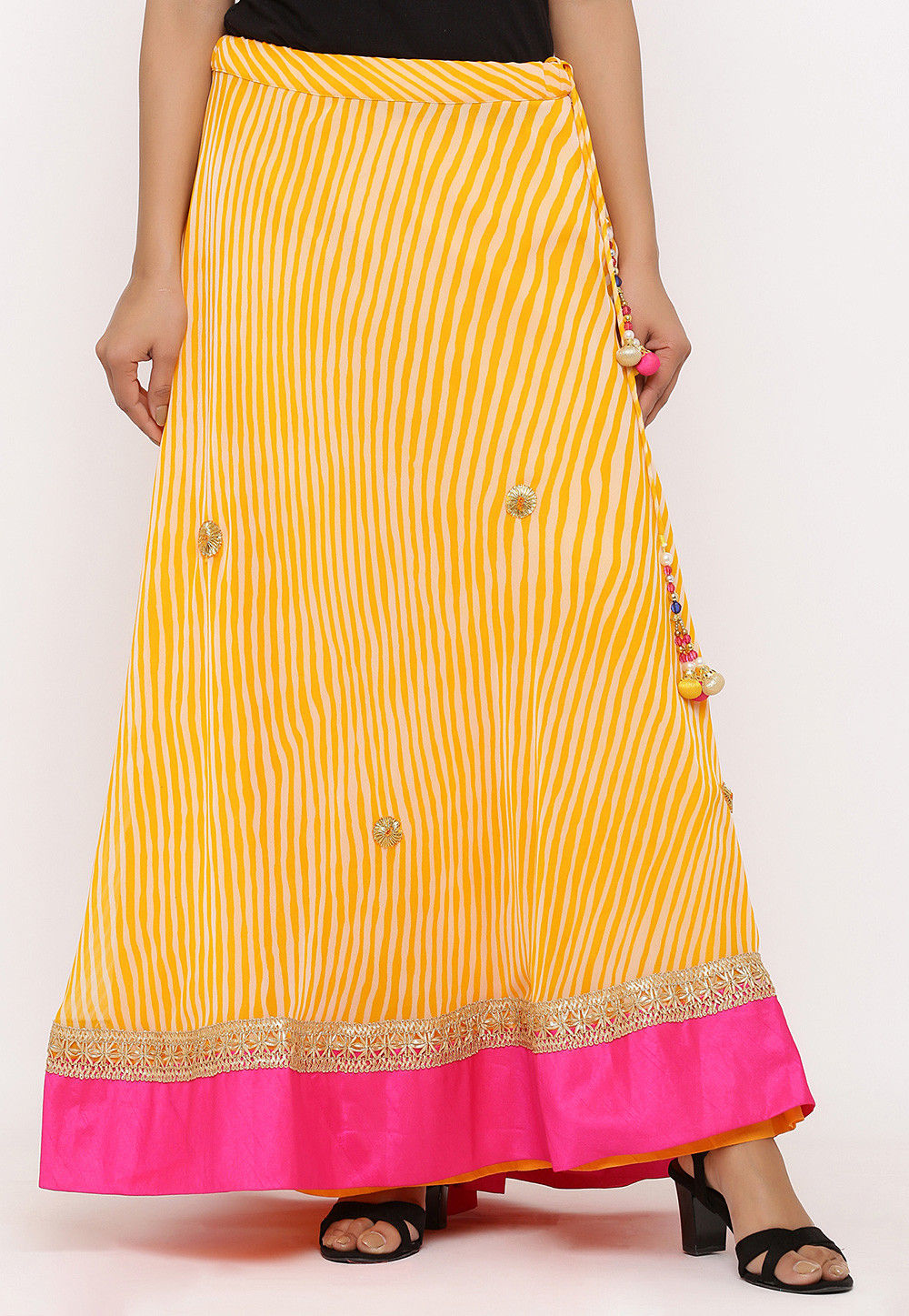 Buy Solid Skirt Ladies Wear Faux Georgette Designer Long Skirt 38 inch  Length and Full Lining Yellow at