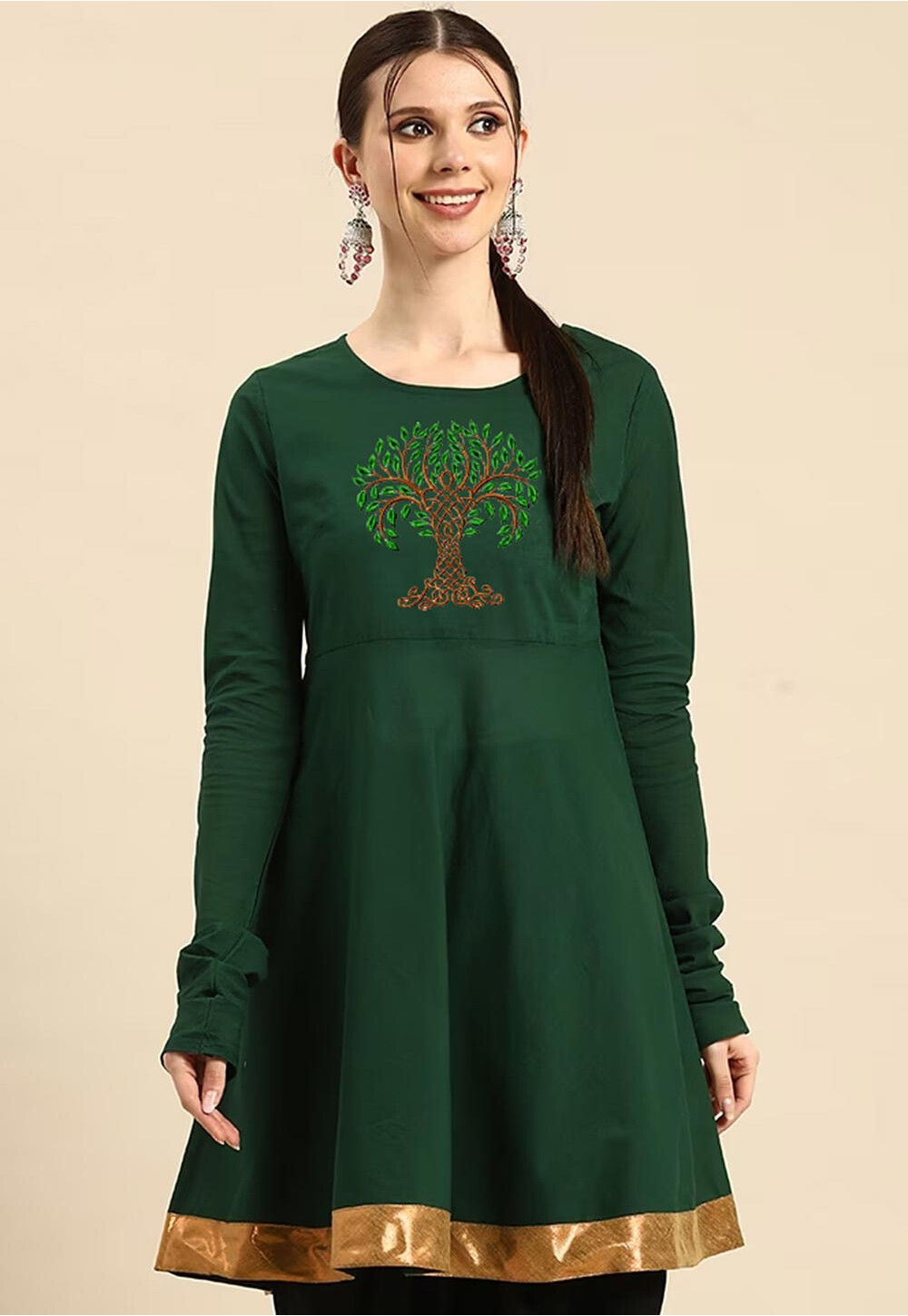 anokherang | Green Royal Paisley Kurti with Leggings and Maroon Paisley  Dupatta | Ethnic Fashion in all sizes from XS to Plus Sizes