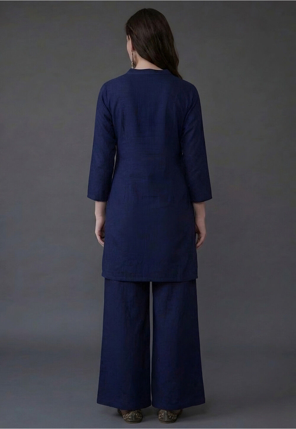 Buy Embroidered Rayon Co Ord Set in Navy Blue Online : TDW492 - Utsav ...