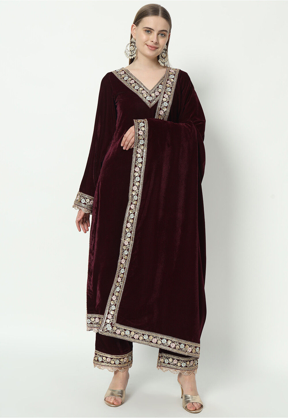 Pakistani velvet suit outlet