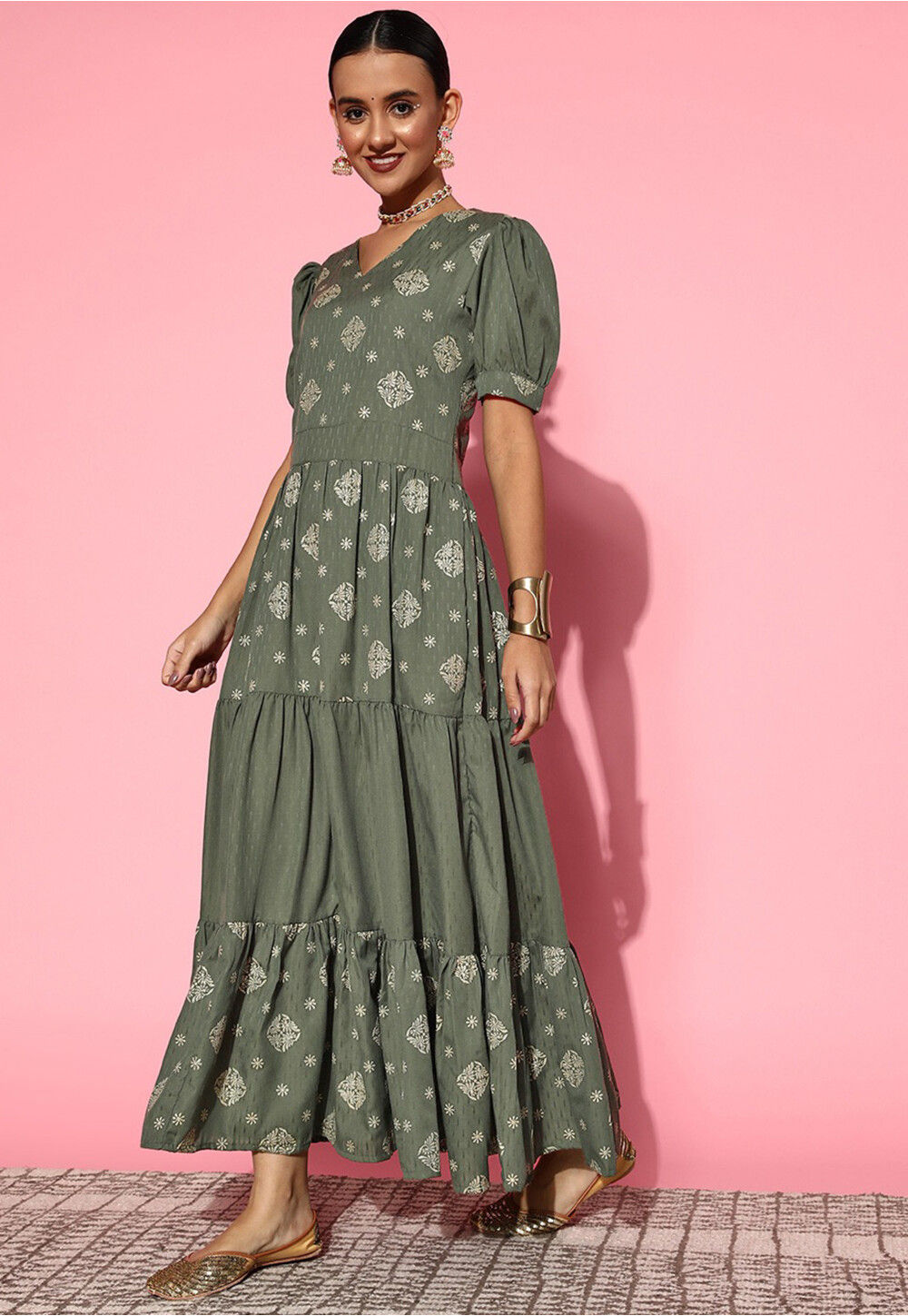 Dusty green deals maxi dress