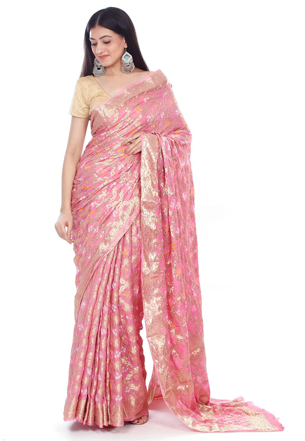 Buy Baby Pink Designer Cotton Silk Saree by Vasu saree Online at Best  Prices in India - Hecmo