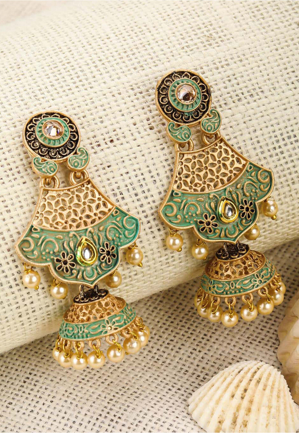 CZ Gold Finish Jhumka Indian Jewellery Jimiki Set Indian Earrings Indian  Bridal Jewellery - Etsy Israel