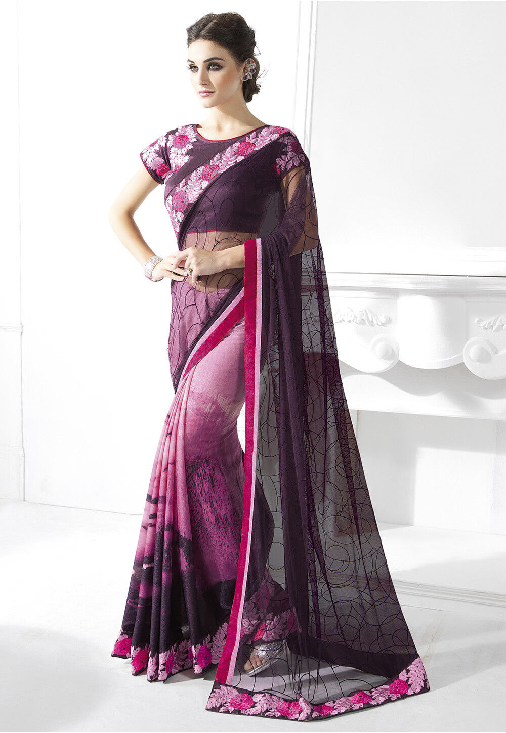 Himaja Purple Half Saree | Half saree designs, Half saree, Half saree  lehenga